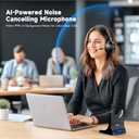 Wireless Headset with Microphone for Work, Bluetooth 5.3 Computer Headset for Laptop, 45 Hours Battery Life & Mute Button, Headset with Mic for PC, iPhone, Zoom, Skype, Office & Home
