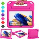 Kids Case for Samsung Galaxy Tab A8 10.5 Inch 2022, Galaxy Tab A8 Case with Screen Protector, Shockproof Handle Stand Cover for Samsung Galaxy Tab A8 10.5 2022 (SM-X200/SM-X205/SM-X207), Pink