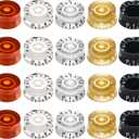 Nuanchu 20 Pieces Electric Guitar Knobs Top Hat Volume Tone Control Knobs Turning Guitar Knobs Speed Control Knob Vintage Pedal Control Knobs for Bass Instrument Parts Replacement, 5 Colors