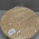 Round Tatami Floor Pillow Cushion, Handwoven Meditation Straw Cushions for Living Room Yoga Window Seat Reading Nook Bedroom Outdoor Seat (Dia: 15.7")