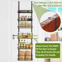 Churboro Over the Door Pantry Organizer Rack with 6 Adjustable Baskets, 6 Tiers Dual-use Spice Rack- Hanging or Wall Mount Spice Rack, Pantry Door Organizer, Black