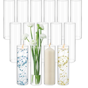 15 Pack Glass Cylinder Vases 16 Inch Tall Clear Flower Vase Bulk Glass Vases Hurricane Floating Candle Holder for Table Centerpiece Party Wedding Home Decor