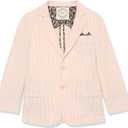Brooklyn Brothers Slim Fit Boy's Contrast Striped Cotton Sport Jacket (2, Red)