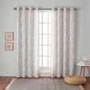 EXCLUSIVE HOME Branches Linen Blend Grommet Top Curtain Panel Pair, 54"x84", Seafoam