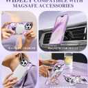 2 x GVIEWIN Magnetic for iPhone 16 Pro Max Case Compatible with Magsafe, [Screen & Camera Lens Protector] Fashion Pattern Translucent Shockproof Phone Cover for 16 Pro Max 6.9" (Art Eye/Purple)