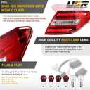 USR 08-11 W204 2D/4D Tail Light Rear Tail Lamps 2pc Set (Left + Right) Compatible with 2008-2011 Mercedes Benz C-Class 4 Door Sedan and 2 Door Coupe All Models AMG (FACELIFT 2012+ Style w/RED LED)