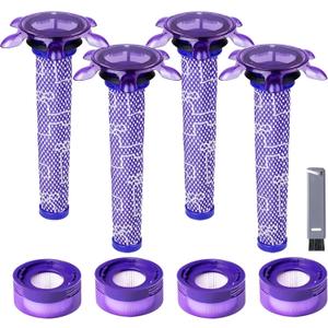 Vacuum Filter Replacement Kit for Dyson V7, V8 Animal, V8 Absolute & SV10 Cordless Vacuum Cleaners, Replaces Part # 965661-01 & 967478-01 (V8 Slim 8P)