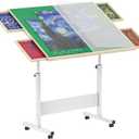 Wooden Puzzle Table with Cover and Drawers 1500 Piece Puzzle Board with 360 Rotating Wheels | Lightweight & Portable Jigsaw Puzzle Organizer for Adults and Kids, 34.7 x 26.6, Puzzle Board with Legs