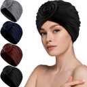 Swim Caps for Women Polyester Waterproof Pleated Elastic Comfort Bathing Cap for Long Hair Keep Hairstyle Unchanged