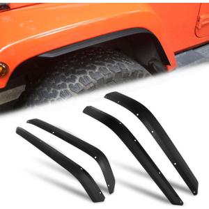 Front & Rear Fender Flares Compatible with 2007-2018 Jeep Wrangler JK JKU Unlimited, 4 PCS Off-Road Wheel Flares Liner