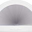 LUCKUP Arch Window Light Filtering Shades, Half Circle Round Pleated Blinds (Radius: 24") Dual Color Semi Circular Cellular Curtains, Easy Cut and Install,Grey-White