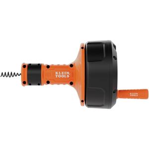 Klein Tools 53016 25-Foot Auto-Feed Drain Auger, Drum Auger, Snake Plumbing Tool, Drain Snake, Cleaner Tool, Tri-Roller System, Power Drill Compatible