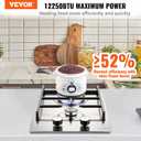 VEVOR Gas Cooktop 12 inch, Max 12250BTU 2 Burners Built-in Stainless Steel Gas Stove Top, LPG/NG Convertible Dual Fuel Natural Gas Hob with Thermocouple Protection for Outdoor, Kitchen, Camping, RV