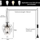Plug in Pendant Lights with K9 Crystal Bronze Hanging Lamp with 15Ft Clear Cord & On/Off SwitchMini Chandelier for Closet Living Room Girls Room Bedroom Nursery