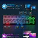 Wireless Keyboard and Mouse Combo, RGB Backlit, Rechargeable & Light Up Letters, Full-Size, Soft Typing, Sleep Mode, 2.4GHz Quiet Keyboard Set for Mac, Windows, Laptop, PC, Trueque KM42Pro (Black)