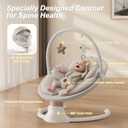 Baby Swings for Infants, FasonBaby Electric Baby Swing with 10 Preset Melodies, 5 Speeds, Remote Control and Bluetooth - Portable Infant Swing for Indoor and Outdoor(Beige)