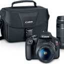 Canon EOS Rebel T7 DSLR Camera|2 Lens Kit with EF18-55mm + EF 75-300mm Lens, Black