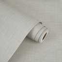 WESTICK Gray Grasscloth Peel and Stick Wallpaper Neutral Textured Wallpaper Self Adhesive Grey Contact Paper for Cabinets Grasscloth Wallpapers Faux Linen Modern Wall Paper for Bedrooms 15.8" x 394"