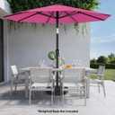 AreShark 10 FT Outdoor Patio Umbrella, Patio Table Umbrella with Push Button Tilt and Crank, Outdoor Patio Umbrellas with 8 Fiberglass Ribs, Patio Umbrellas for Market, Garden, Pool (Rose Pink)