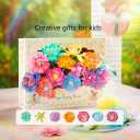 KYWYOYOU BloomJoy Magic Petal Flower Art Kit  DIY Paper Flower Craft Kit for Kids, Create 3D Blossoms with Dyed Petals, Watercolor Coloring Set for Creative Art, Gift for Girls Ages 612 (1 Set)