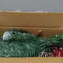 DR.DUDU 15 Inch Outdoor Christmas Decorations Urn Filler for Front Porch- Lighted Christmas Pot Fillers with Stake, Xmas Pine Trees with Timer for Outside Home Dcor