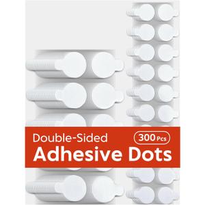 300Pcs Double Sided Dot Stickers Removable,Adhesive Putty Stickers,Adhesive Dots,Anti-Slip, Ideal for Scrapbook, Crafts & DIY(300, 10mm+20mm)