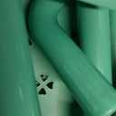 JIUYOTREE 4-Tier Plastic Rolling Storage Cart Utility Cart with Extra Hanging Cups Handles Lockable Wheels for Living Room Bathroom Kitchen Office Green