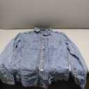 Men's Long Sleeve Slim-Fit Snap Denim Work Shirt (XX-Large, Blue)