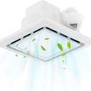 TEPU Bathroom Exhaust Fan with Light 144 CFM, 11.8In Grille, Housing 9.8" x 9.8", Duct 4 Inch, 1.0 Sone Quiet Bath Ceiling Vent Fan Combo with 6500K 1200LM LED Light, for Bathroom, Laundry, Shower