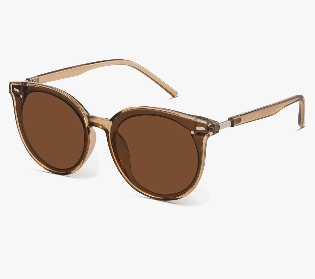 Livho Polarized Sunglasses, Retro & Oversized Shades for Women with Round Lenses