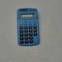 Calculator Blue, Basic Small Solar and Battery Operated, Large Display Four Function, Auto Powered Handheld Calculator School and Kids