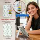 ForeverSong Magnetic Case for Kindle Paperwhite (6.8"/7") - Auto Wake/Sleep Cover with Dual Hand Strap, Card Pocket and Stand Feature, Compatible with Kindle colorsoft 2024.Blue Grid