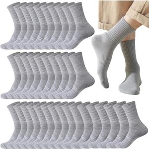 20 Pairs Crew Athletic Socks for Men Moisture Wicking Cushion Crew Socks for Sport Running Traveling