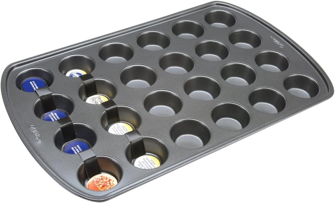 Wilton Perfect Results Premium Non-Stick Pan 24-Cup Mini Muffin Tin, Steel, Silver