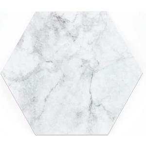 FloorPops 9" x 10.4" Milena Peel & Stick Hexagon Vinyl Floor Tiles (10 Tiles), (4.5 sqft/Carton), Gray