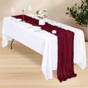 14 Pack Burgundy Cheesecloth Table Runner 17x108 Inch Semi Sheer Boho Gauze Cheese Cloth Fabric Table Runners, for Wedding Party Baby Shower Birthday Home Decor Garden Farmhouse