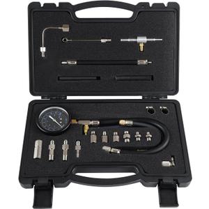 Lichamp Automotive Fuel Pressure Test Kit, Fuel Pump & Rail Diagnostic Gauge with Adapters, Hose, for Car/Truck/Motorcycle