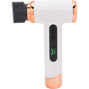 Cordless Ionic Hair Dryer, 200W Rechargeable Portable Hair Dryer with Airflow Multiplier Technology, Nozzle, Multi Modes for Home School Travel (White)