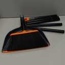 TreeLen Angle Broom and Dustpan Set, Dust Pan Snaps On Broom Handles Orange