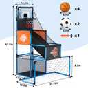 2 in 1 Basketball Arcade Game & Soccer Goal for Kids, Adjustable Kid Basketball Hoop with 6 Balls and Pump, Indoor Outdoor Games for Kid Toys for 3-12 Year Old Kids Birthday Gifts for Boys Girls