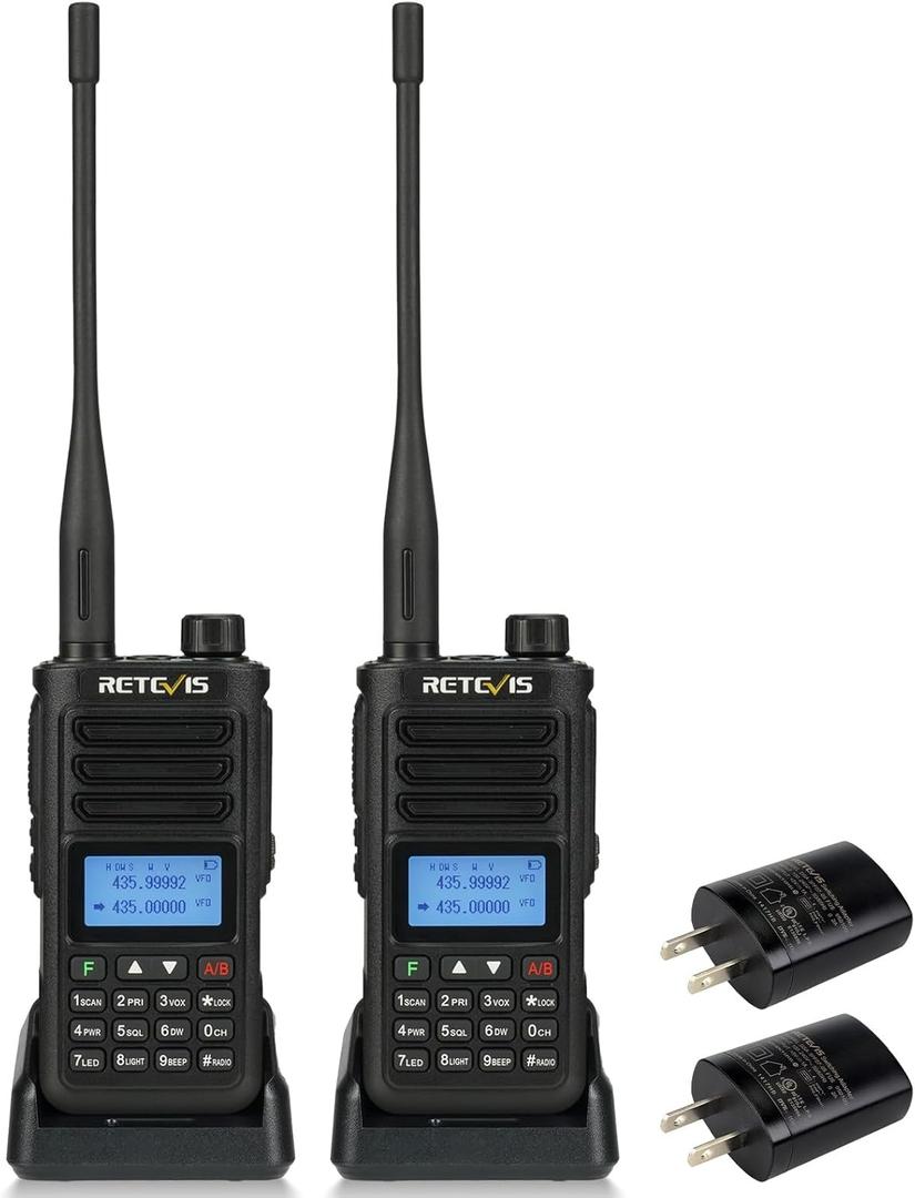 Retevis RA89 Ham Radio Handheld, Dual Band Two Way Radio, IP68 Waterproof, 2500mAh USB-C, Chirp, Frequency Match, Long Range Walkie Talkies for Blizzard, Survival, Emergency Rescue (2 Pack)