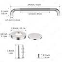 24 Inch Anti Slip Shower Grab Bar,YuanDe Brushed Nickel Bath Grab Bar | Stainless Steel Knurled Bathroom Safety Rail, Shower Handrail Support, Handicap Elderly Balance Assist Handles-1.25" Diameter