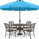 ABCCANOPY 11FT Scalloped Patio Umbrella Table Market Umbrella, Turquoise
