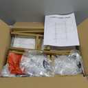 Ladder Shelf 4 Tiers Metal Industrial Bookshelf,White Marble Wood Tall Open Storage Rack and Display Shelves,Wall Mount Wide Book Case for Home Office Bedroom,Small (1 PC 15.7IN)