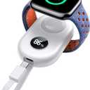 JOYROOM Portable Charger for Apple Watch 10, 2500mAh Fast Charging iWatch Charger KeyChain USB C Cable, Magnetic Wireless Travel Power Bank for Apple Watch Series 9/8/7/6/SE/5/4/3/2/Nike/Ultra/Ultra 2 (White)