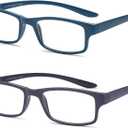 EYEURL 2-Pack Reading Glasses for Women Men Neck Hanging Blue Light Blocking Glasses With Spring Hinge Computer Readers