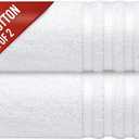 Infinitee Xclusives 2 Pack Premium Turkish Bath Towels Set, 100% Cotton (27 x 54 Inches) Lightweight and Highly Absorbent, Quick Drying Large Bath Towels, Perfect for Hotel, Spa and Bathroom (White)