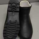 Women's Rain Boots with Plush Lining Chelsea Boots Women Snow Boots for Women Lightweight Rubber Boots Winter Ankle Rain Boots Non-slip Waterproof Outdoor Work Shoes, Fishing, Gardening Black, Size: 11