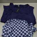 Tankini Swimsuits with Shorts - Two Piece Tummy Control Bathing Suits High Neck Swimwear with Two Side Pockets, Blue XL