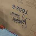 Signature Design by Ashley Isanti Modern Coffee Table with Marble Top, White & Light Brown